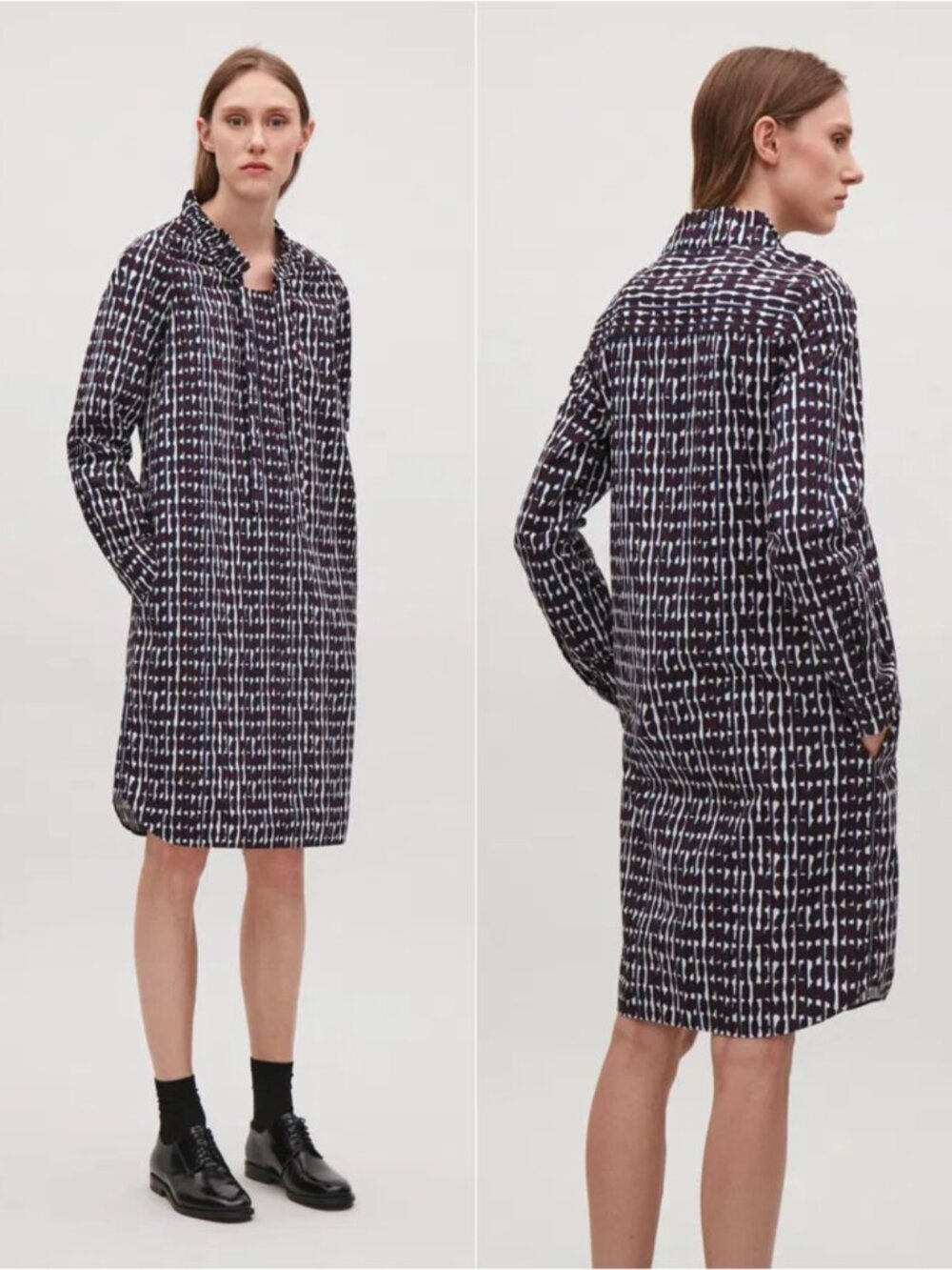 COS | Printed Dress with Neck Tie